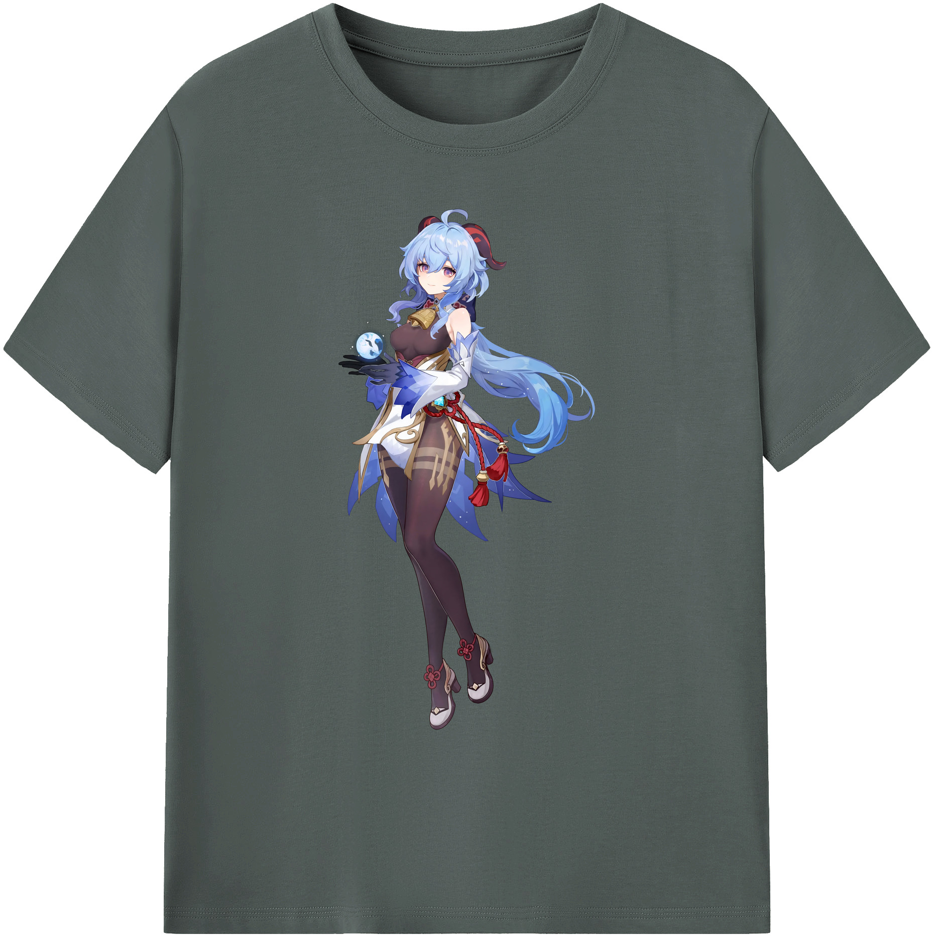 げんし神 甘雨 かんう genshin Ganyu 綿100％ メンズ半袖Tシャツ｜肌触りやわらか＆通気性